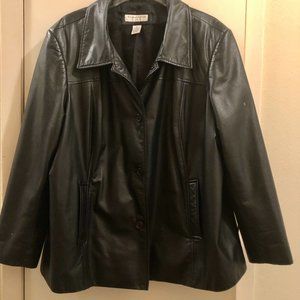 Sale WOMEN'S PRESTON AND YORK GENUINE Leather JACKET Black 2X
